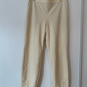 Theory Cream Stretched  Ankle Pants